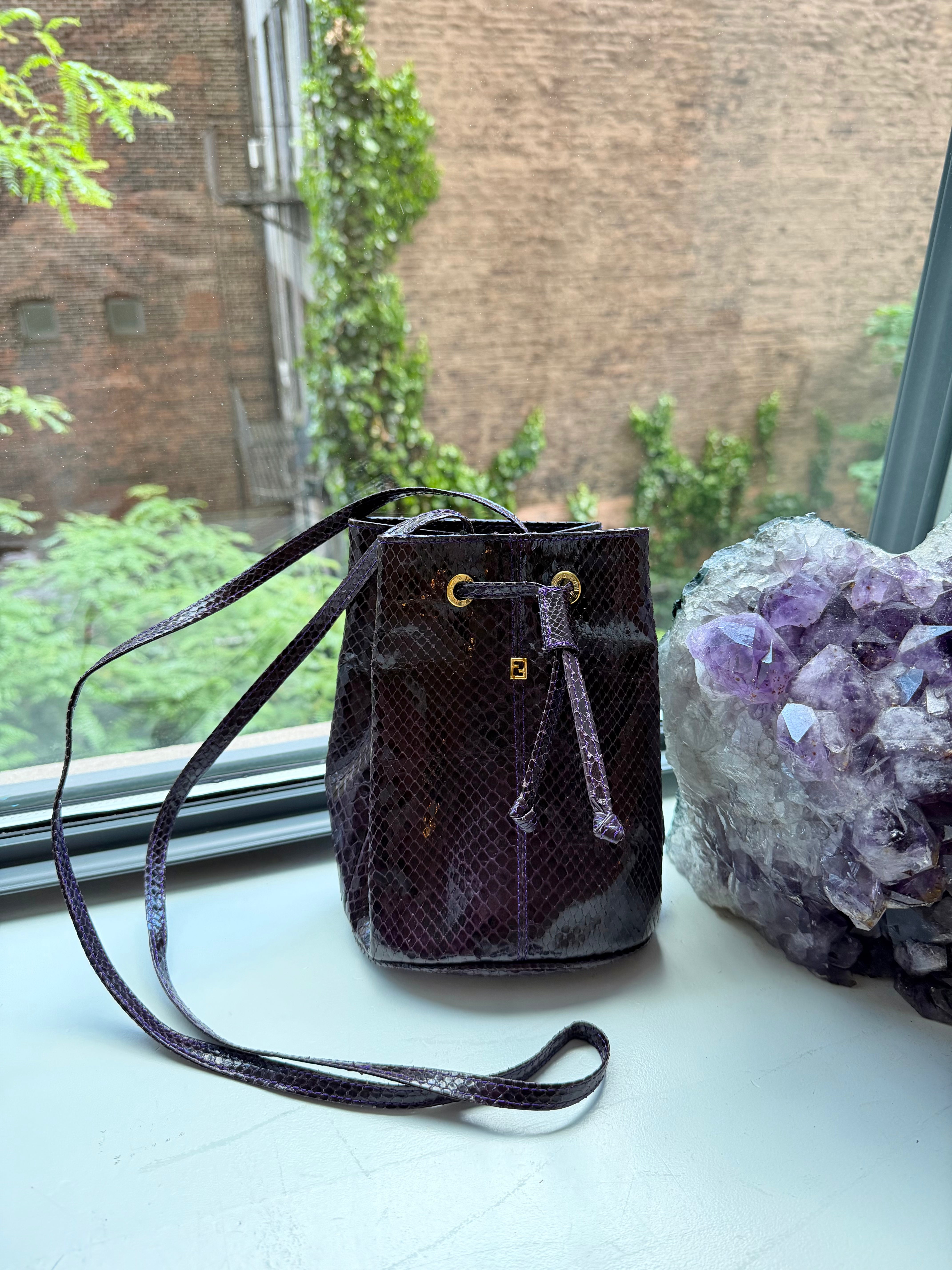 Fendi python bucket bag
