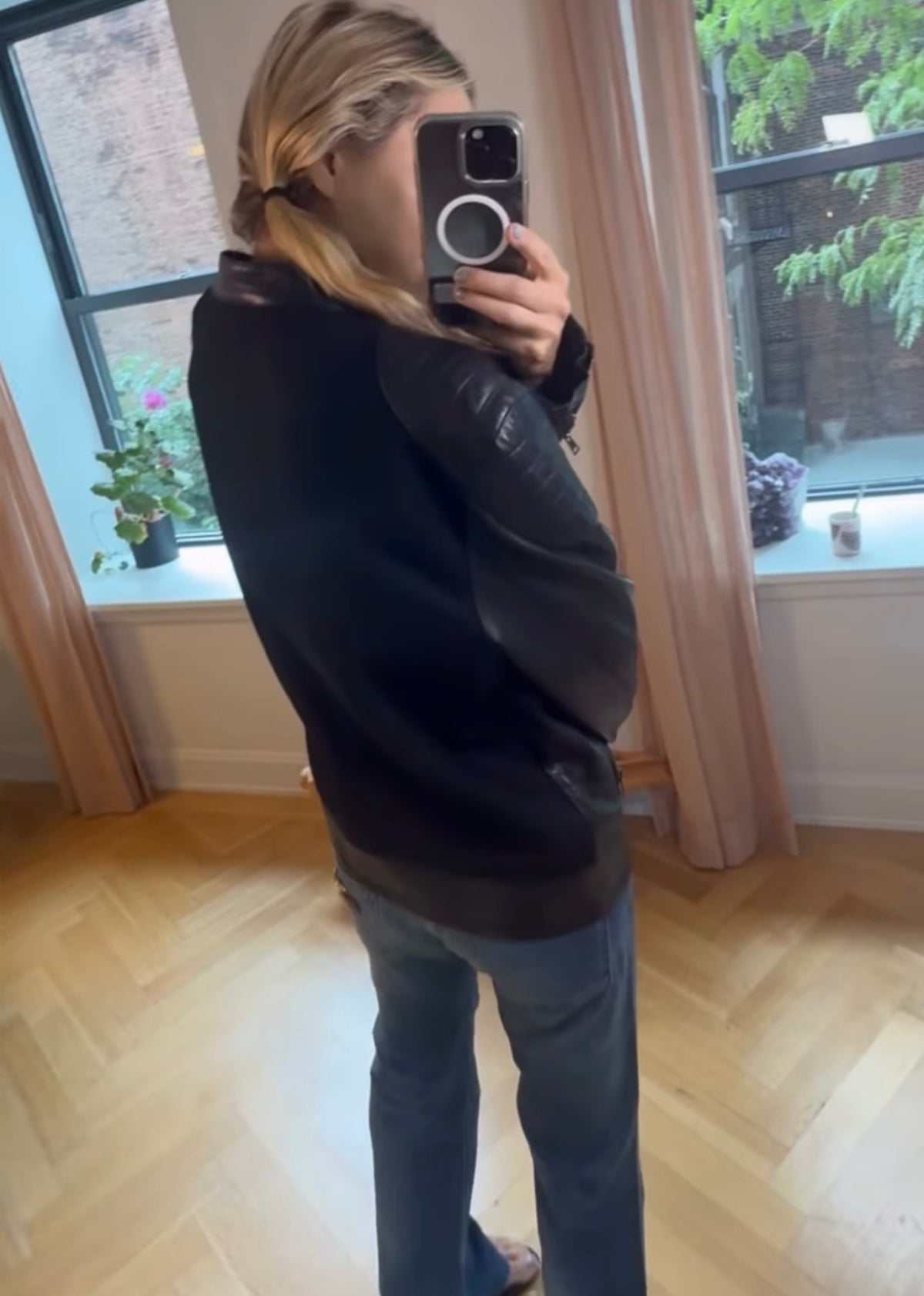 Gucci Sylvie Web Accent Wool Moto Jacket